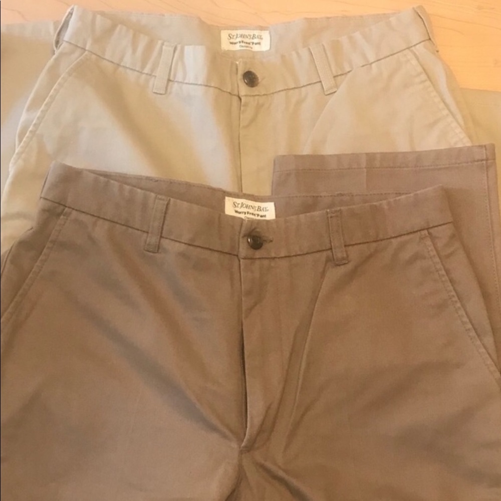 Lot of 2 St. John’s Bay Mens Worry Free Pants